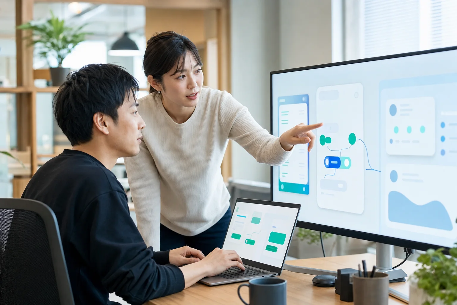 AIアプリケーションを共同開発するエンジニア